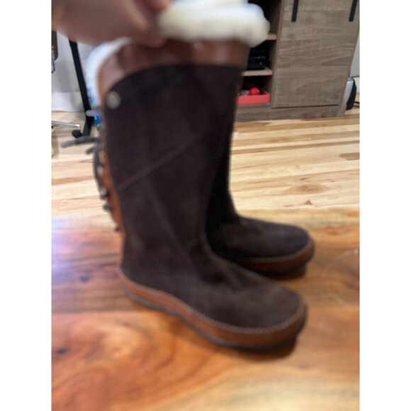 North Face Primaloft Brown Leather Boots - Size 6 - Picture 2 of 6